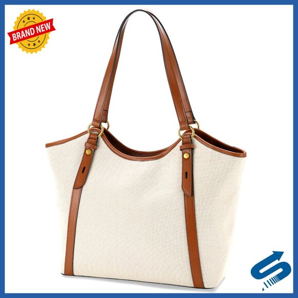 Vegan Leather Tote Bag Large Satchel Shoulder Purse Work Travel Chic